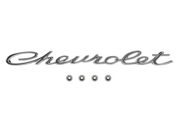 1965 TRUNK MOULDING EMBLEM, "CHEVROLET"